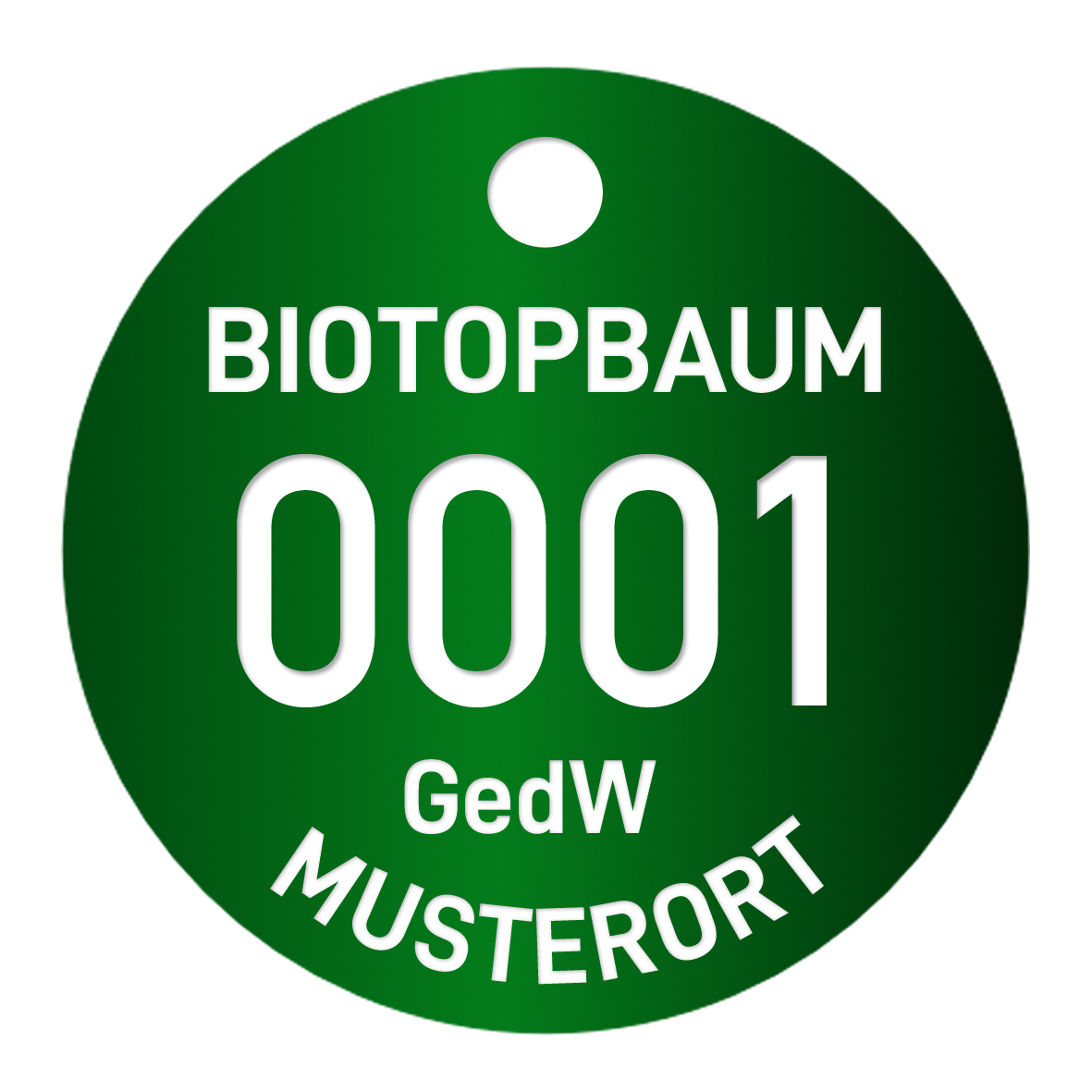 Grüne Biotopbaum-Plakette aus Aluminium